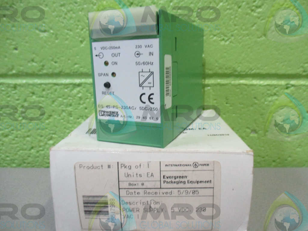 PHOENIX CONTACT EG 45-PS-230AC POWER SUPPLY *NEW IN BOX*