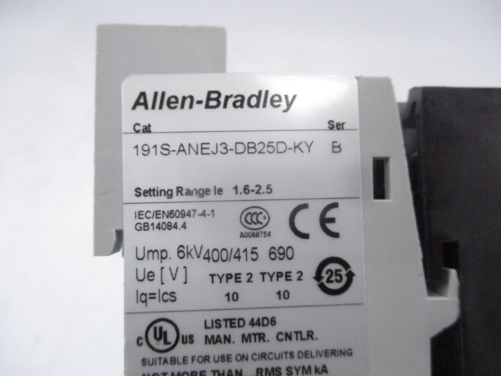 ALLEN BRADLEY 191S-ANEJ3-DB25D-KY SER. B (BR/WH) NSMP