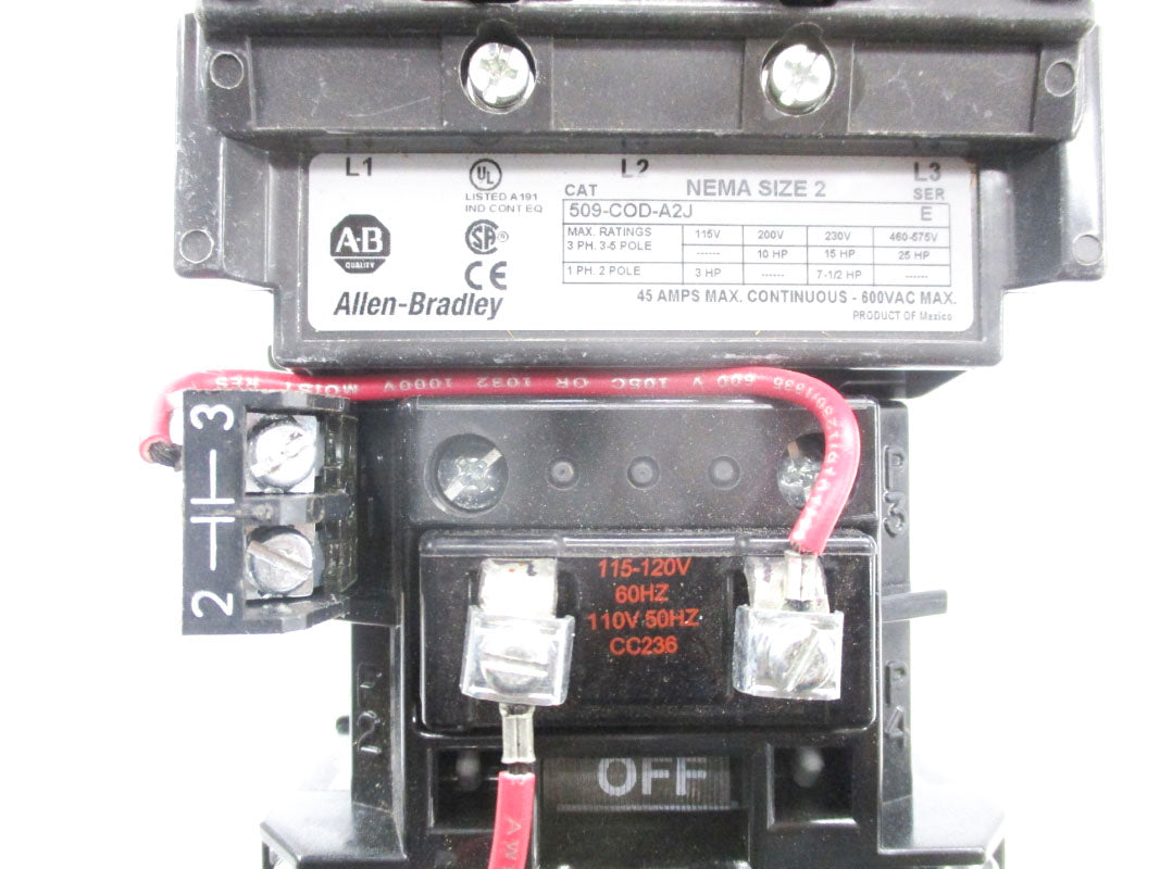 ALLEN BRADLEY 509-COD-A2J SER. E (AS PICTURED) (BR/WH) NSMP