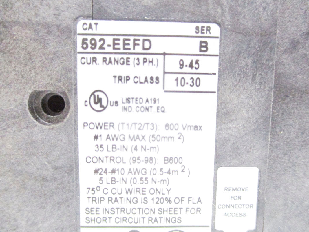 ALLEN BRADLEY 592-EEFD SER. B 9-45A (BR/WH) NSMP
