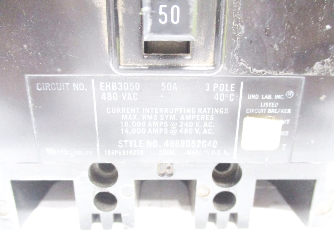 WESTINGHOUSE EHB3050 50A 480V NSNP