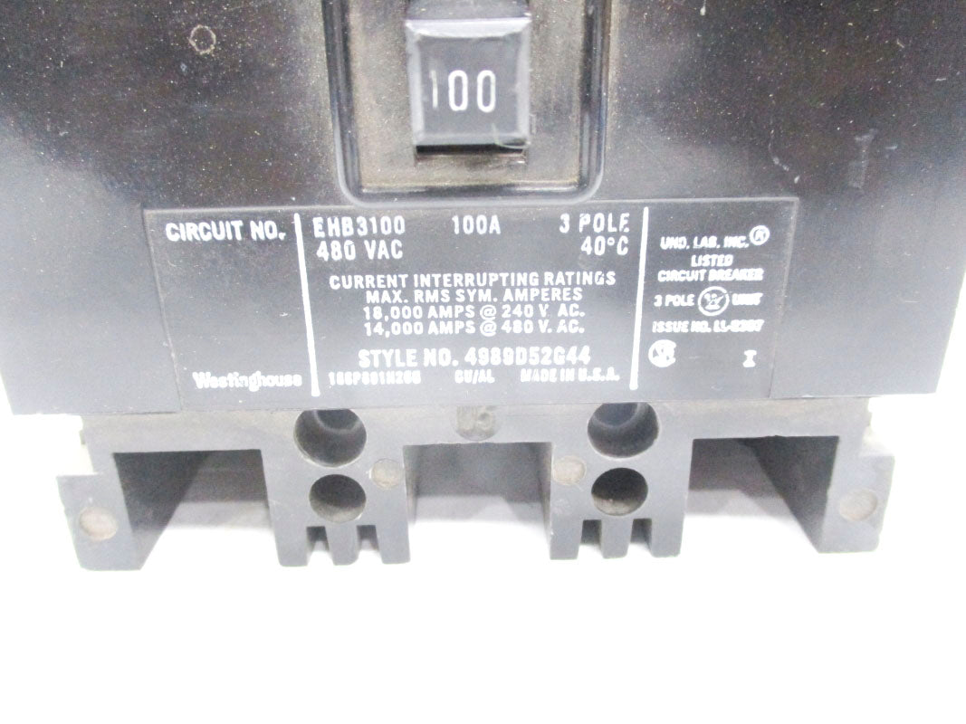 WESTINGHOUSE EHB3100 480VAC 100A NSNP