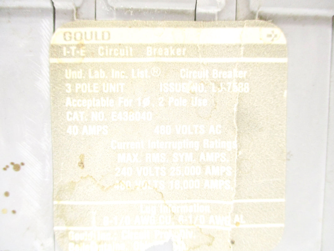 GOULD E43B040 480V 40A NSNP