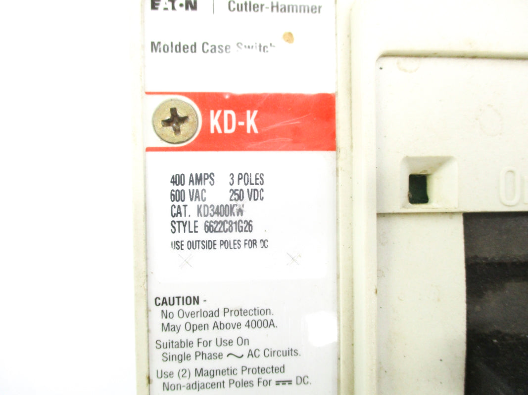 CUTLER HAMMER KD3400KW 400A 600V UNMP