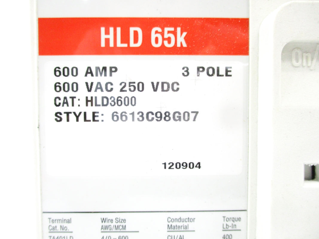 EATON HLD3600 600A 600V SER. C NSMP