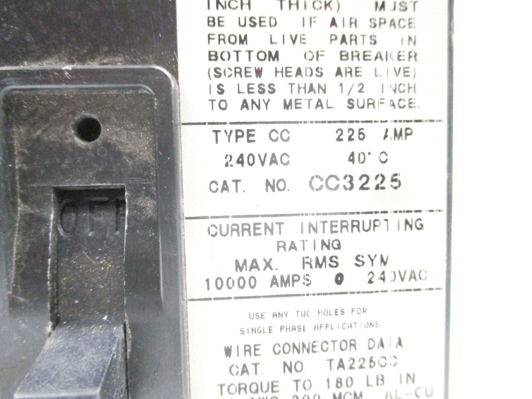 CUTLER HAMMER CC3225 225A 240V NSNP