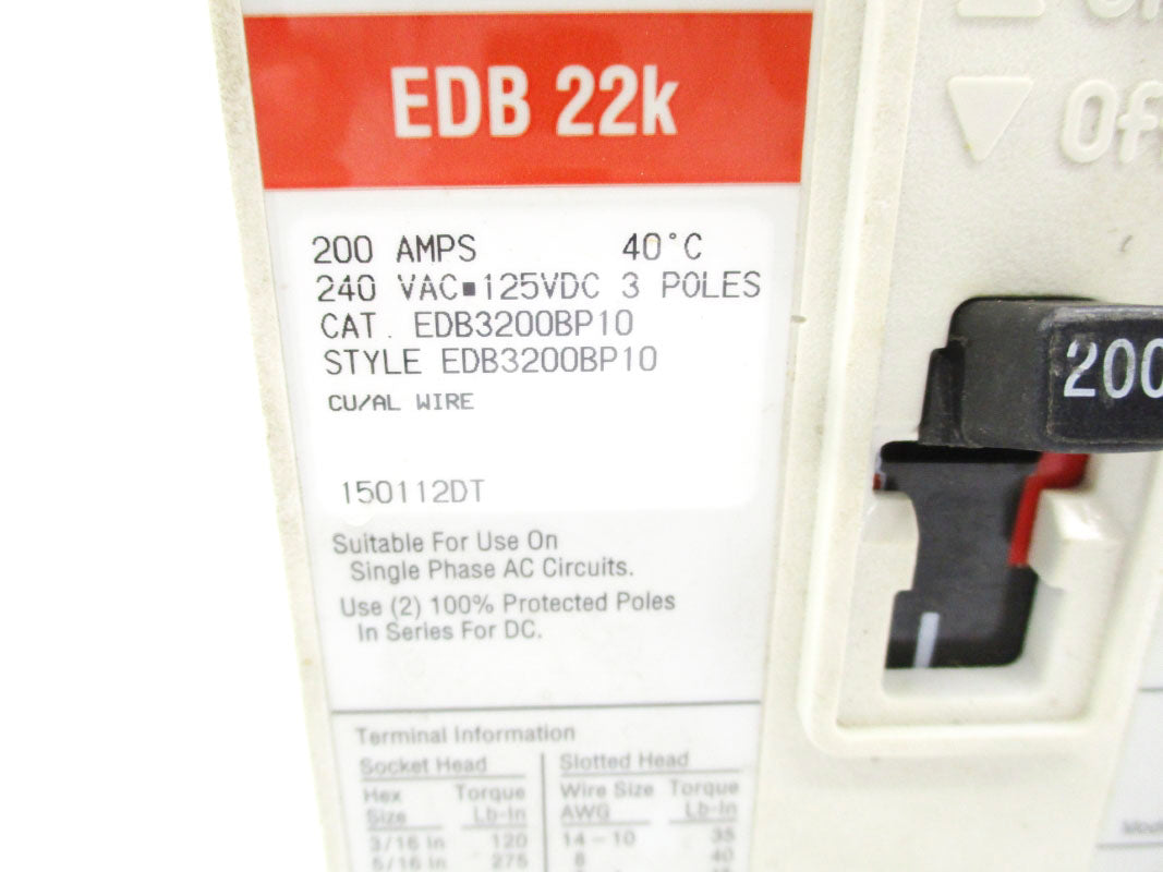 EATON EDB3200BP10 200A 240V UNMP