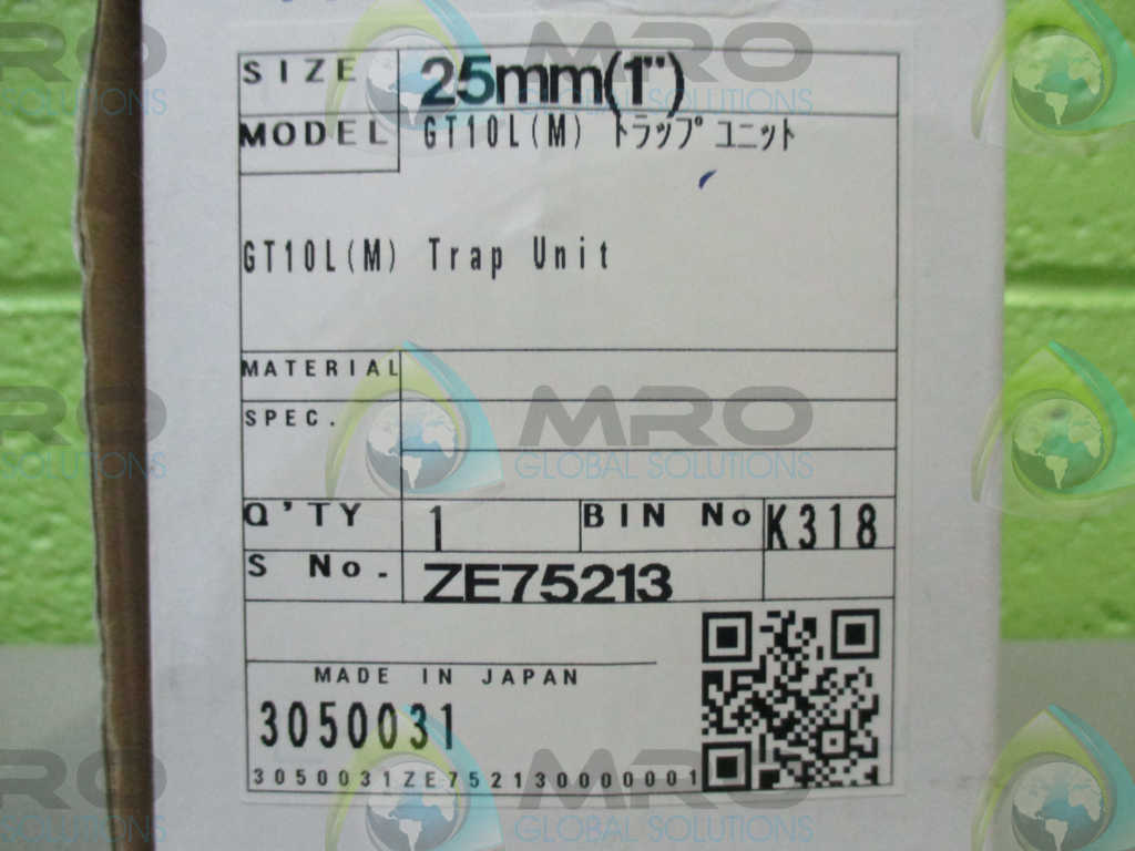 TLV COMPANY GT10L(M) 25mm(1") TRAP VALVE UNIT *NEW IN BOX*