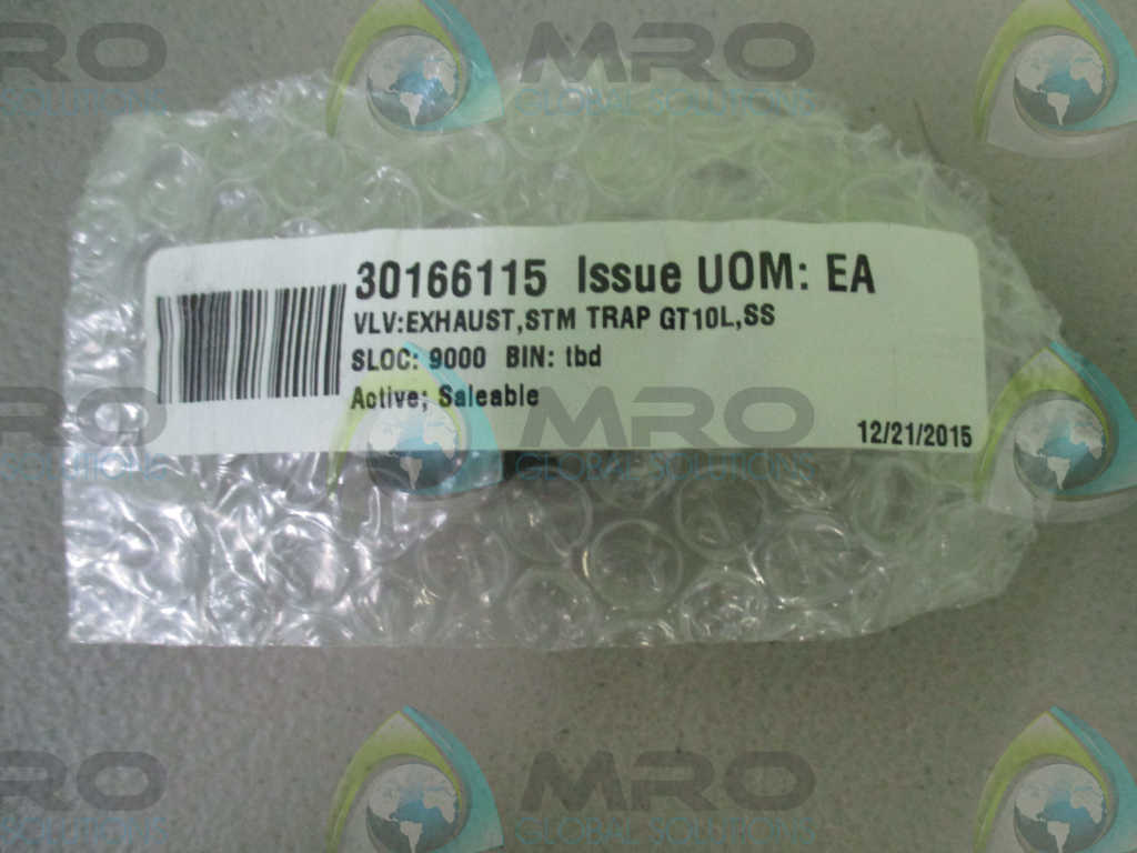 TLV COMPANY 30166115 EXHAUST, STEAMTRAP GT10L,SS VALVE *NEW IB BAG*