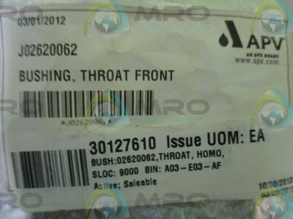 APV J02620062 THROAT FRONT BUSHING *NEW NO BOX*