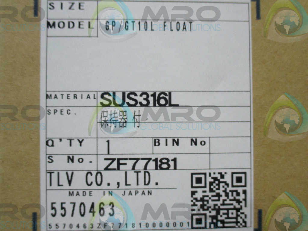 TLV COMPANY GP/GT 10L STEAMTRAP GT10L,SS FLOAT *NEW IN BOX*