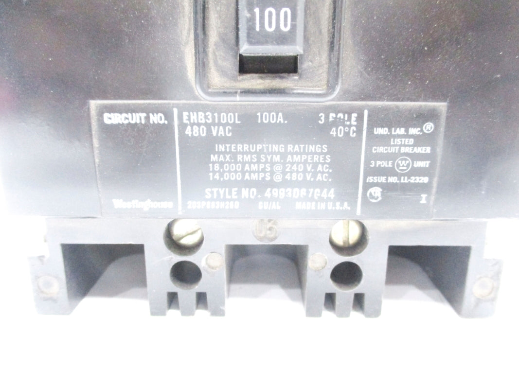 WESTINGHOUSE EHB3100L 100A 480V NSNP