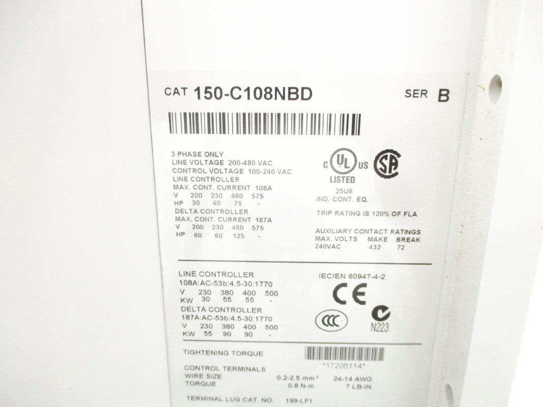 ALLEN BRADLEY 150-C108NBD SER. B NSNP