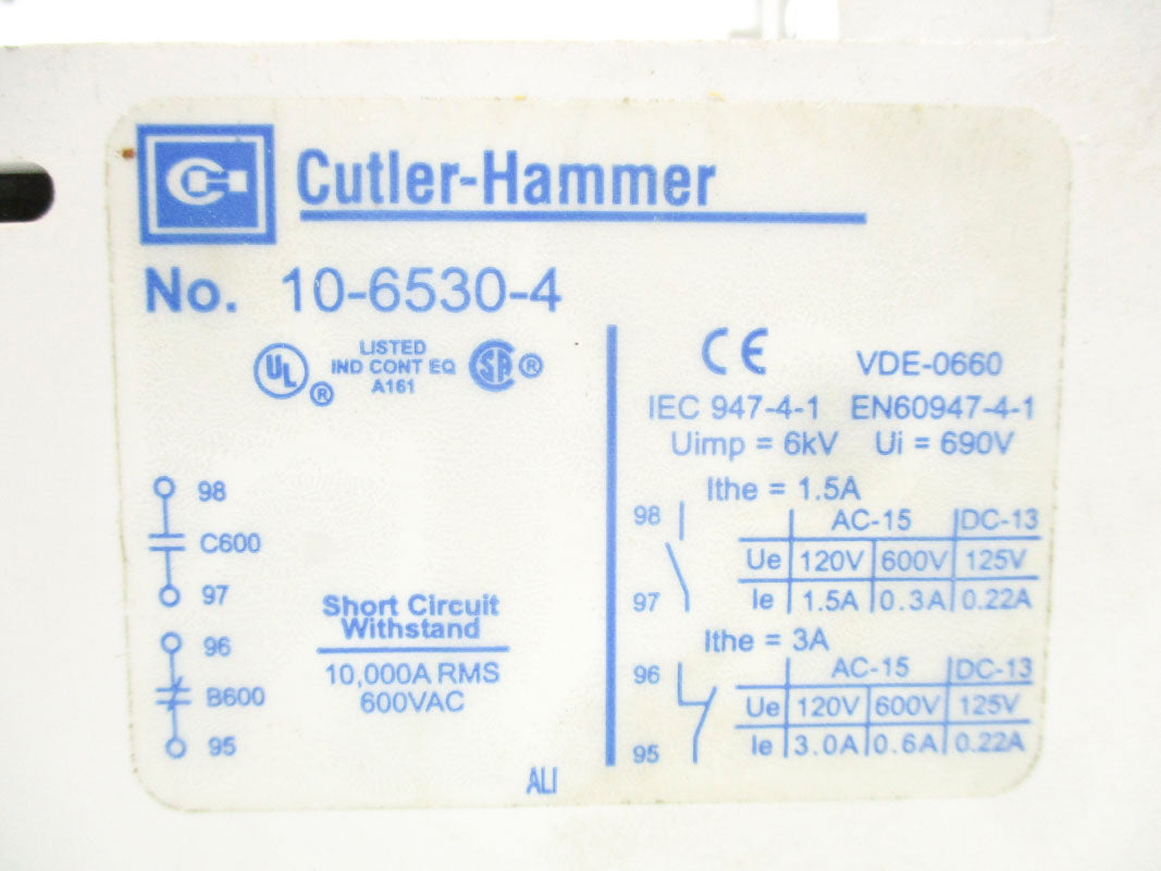 CUTLER HAMMER 10-6530-4 (AS PICTURED) UNMP