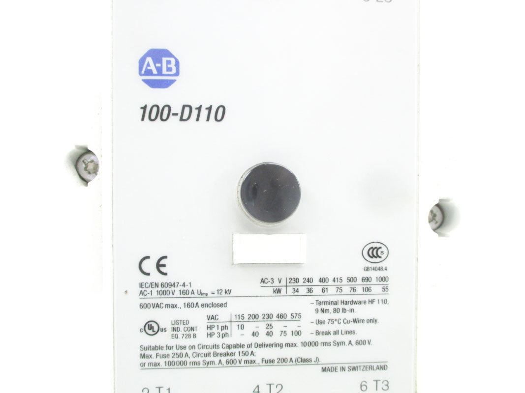 ALLEN BRADLEY 100-D110 SER. B 120V UNMP