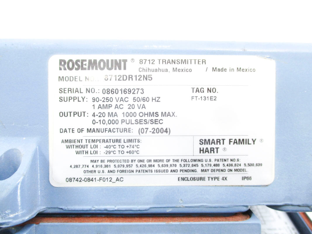 ROSEMOUNT 8712DR12N5 UNMP