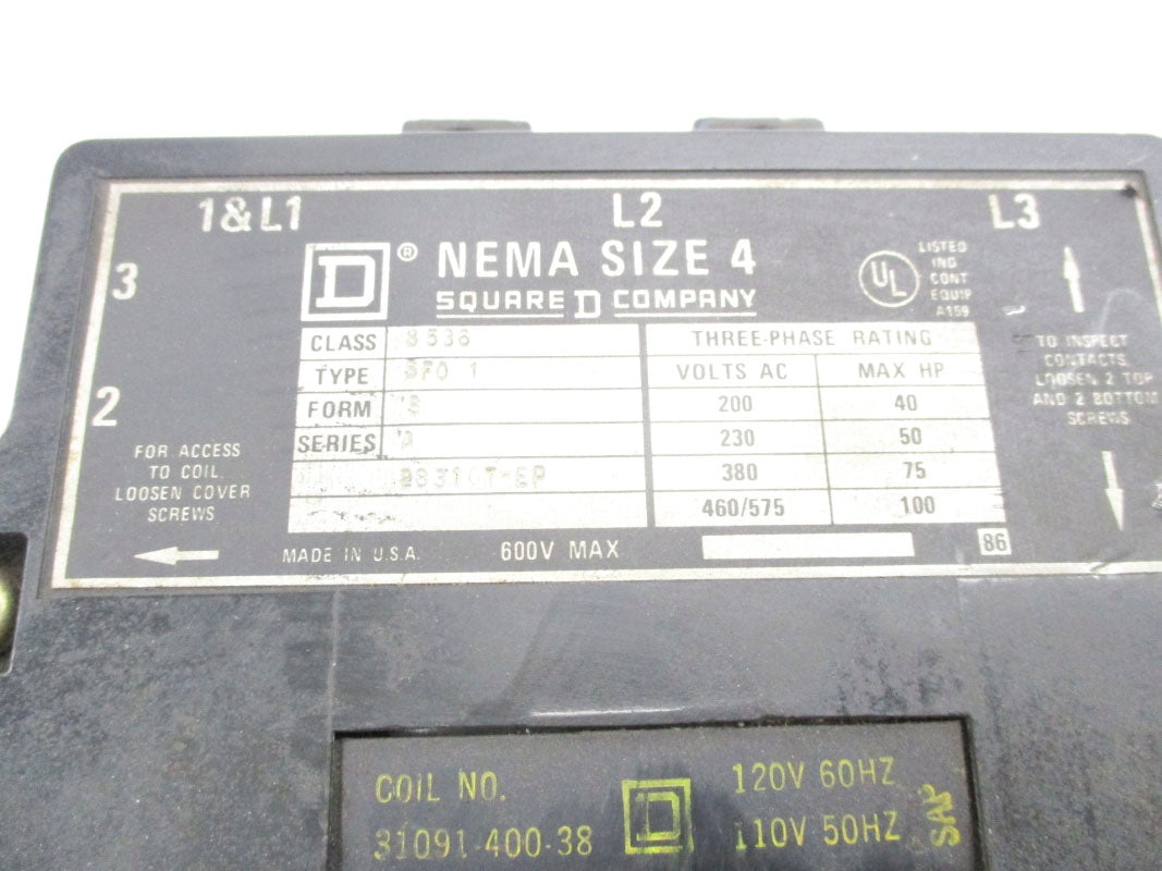SQUARE D 8536SF01S SER. A 110/120V UNMP