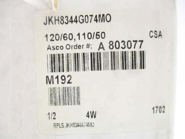 ASCO JKH8344G074MO 110/120V 1/2" NSFS