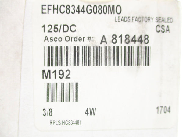 ASCO EFHC8344G080MO 3/8 125DC NSFS