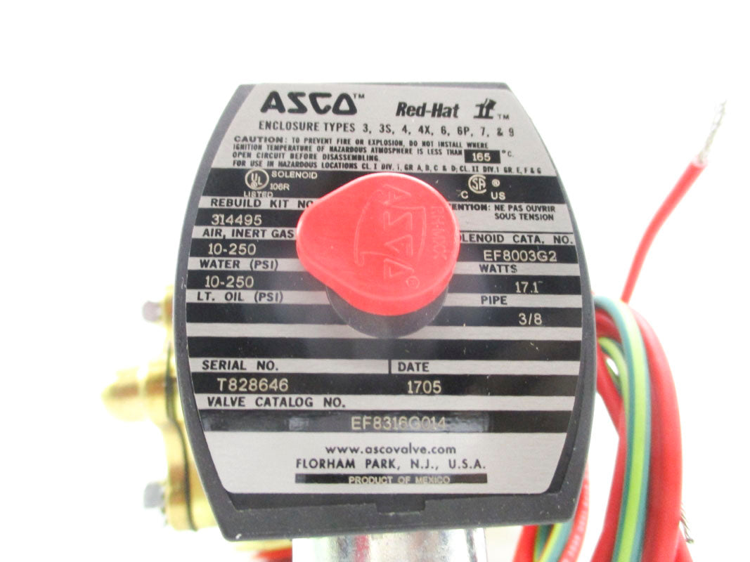 ASCO EF8316G014 3/8 250PSI 110/120V NSMP