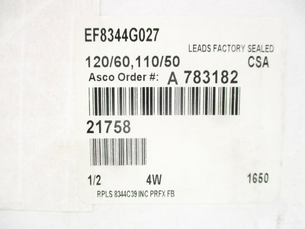ASCO EF8344G027 1/2 110/120V NSFS