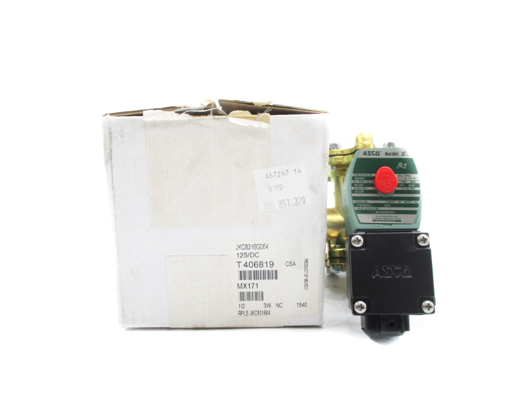 ASCO JKC8316G064 1/2 10-125PSI 125DC NSMP
