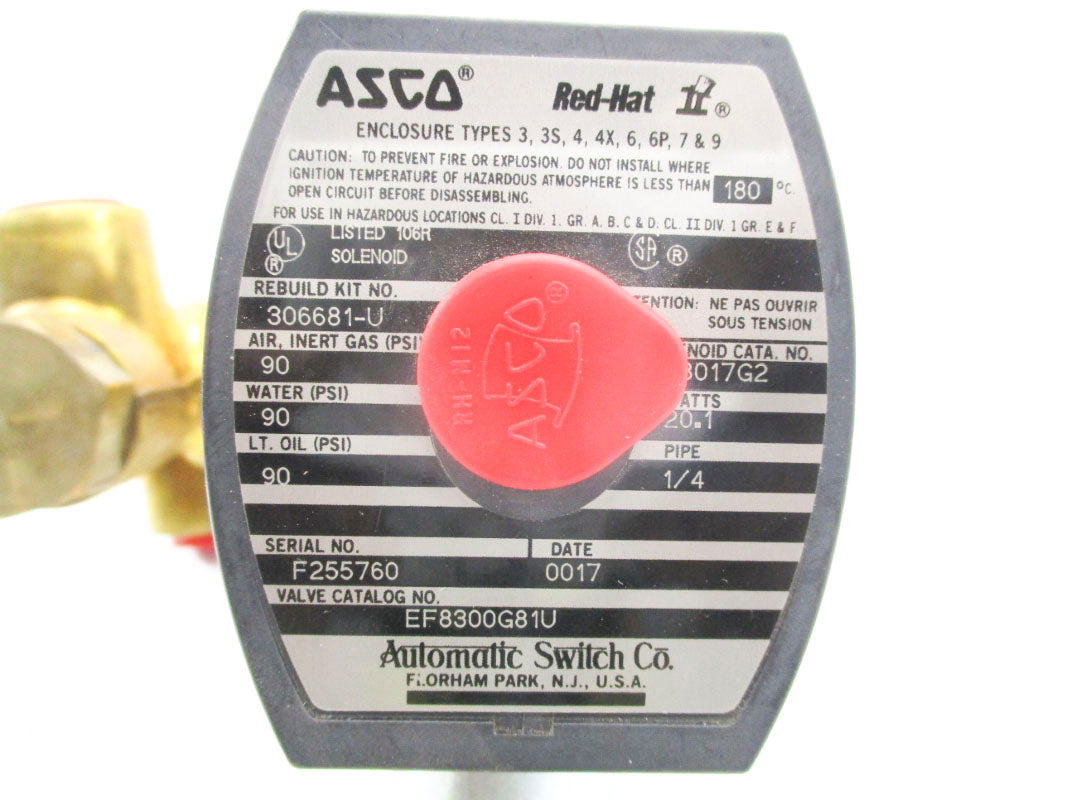 ASCO EF8300G81U 120V 90PSI 1/4" NSMP