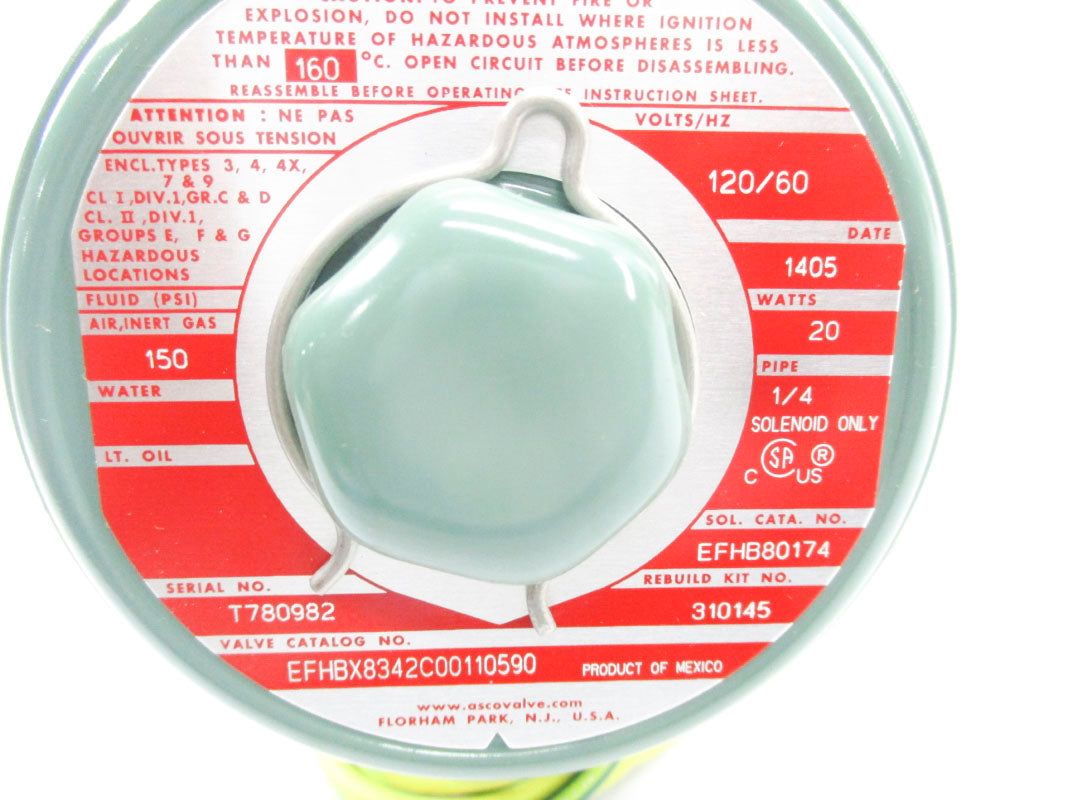 ASCO EFHBX8342C00110590 120V 150PSI 1/4" NSMP