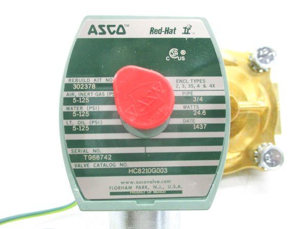 ASCO HC8210G003 3/4 125PSI 125DC NSMP