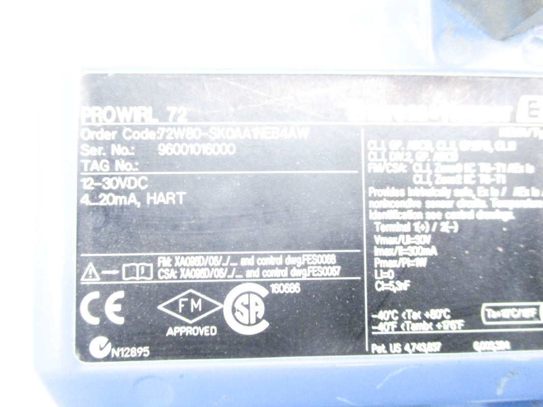 ENDRESS+HAUSER 72W80-SK0AA1NEB4AW NSNP