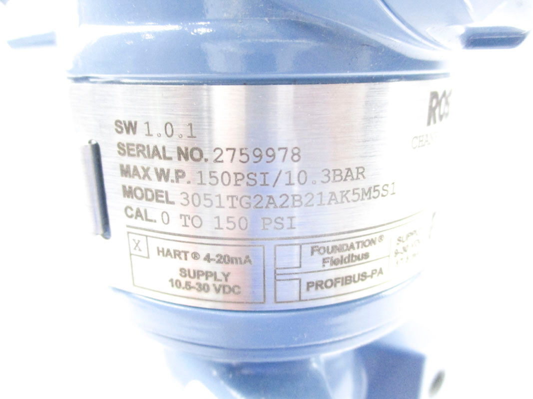 ROSEMOUNT 3051TG2A2B21AK5M5S1 150PSI (AS PICTURED) NSNP