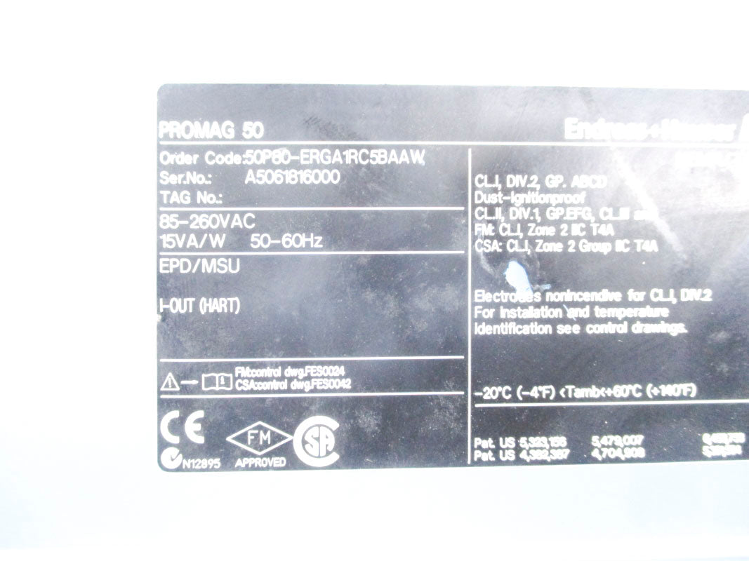ENDRESS+HAUSER 50P80-ERGA1RC5BAAW UNMP