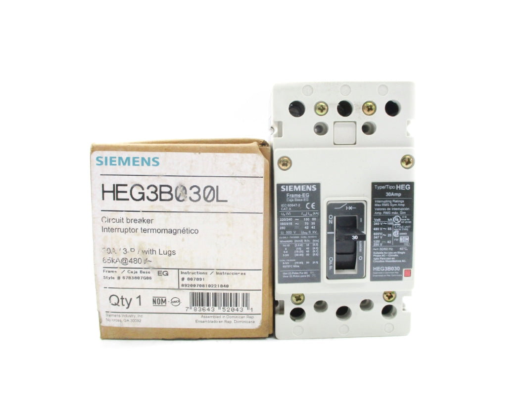 SIEMENS HEG3B030L 30A 480V NSMP