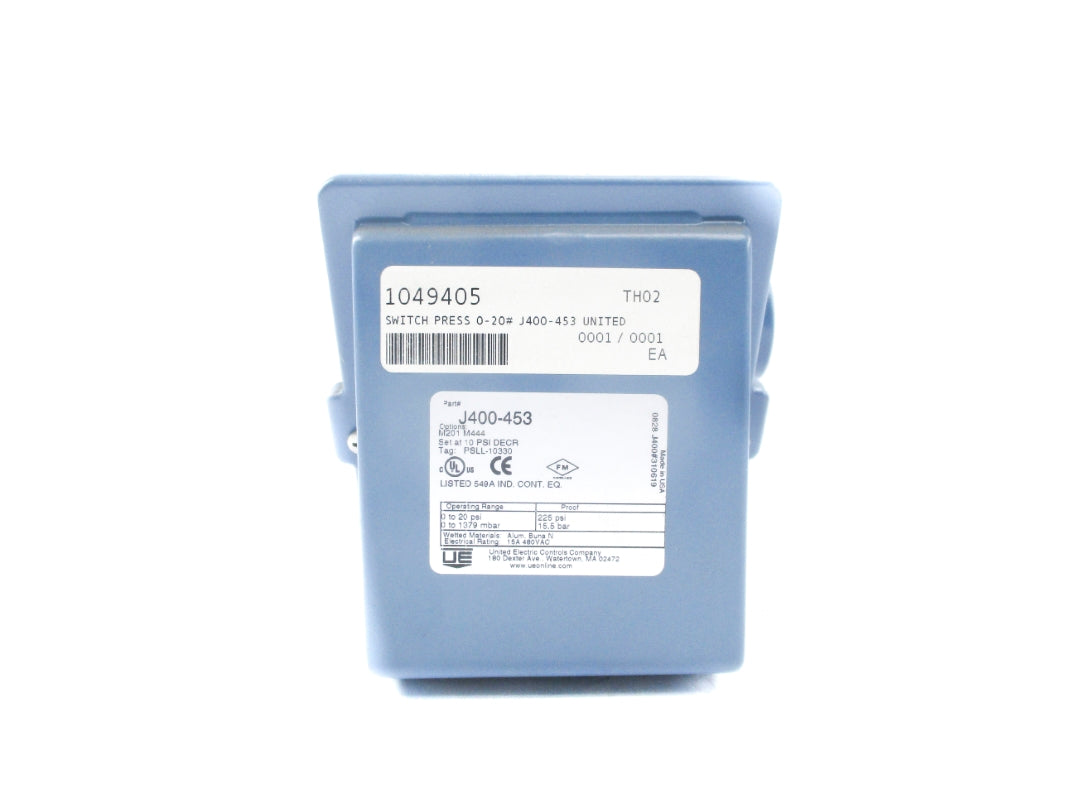 UNITED ELECTRIC J400-453 10PSI NSNP