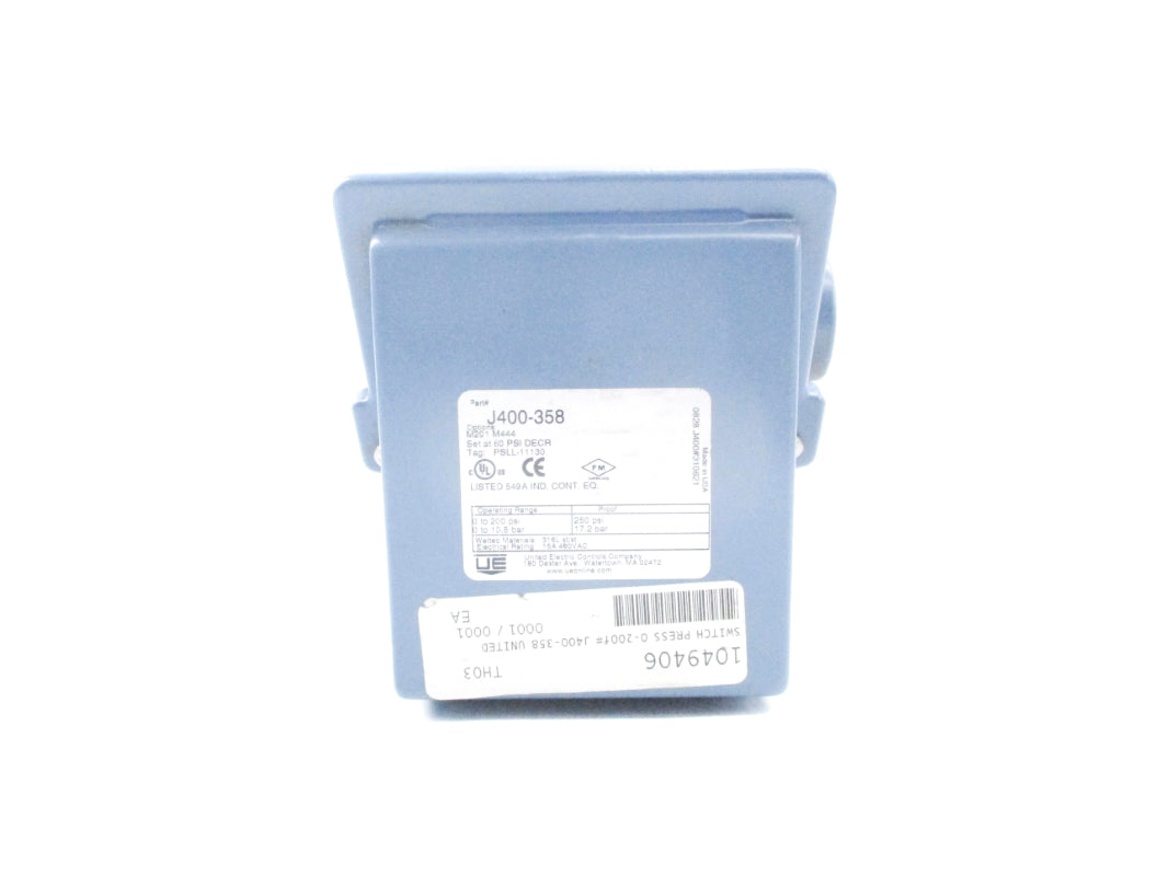 UNITED ELECTRIC J400-358 60PSI NSNP
