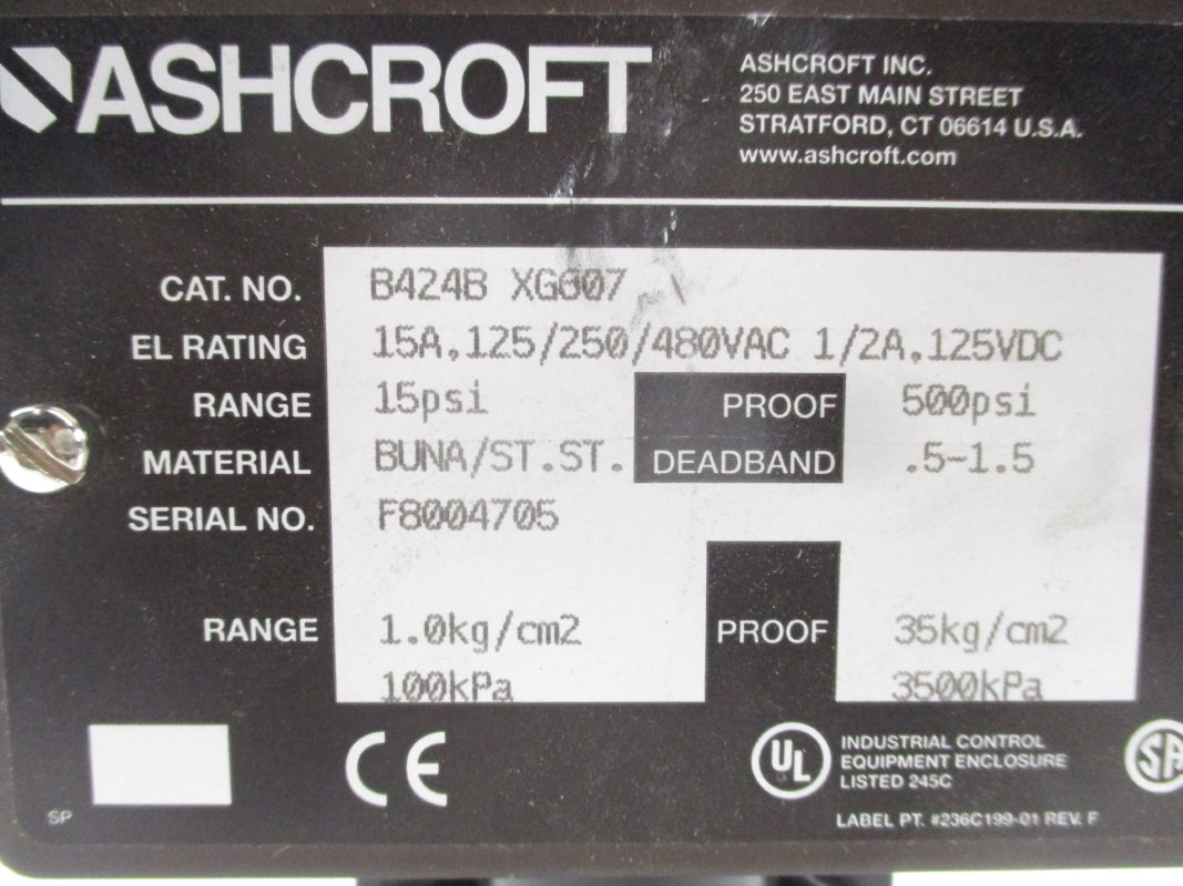 ASHCROFT B424BXG607 500PSI NSNP