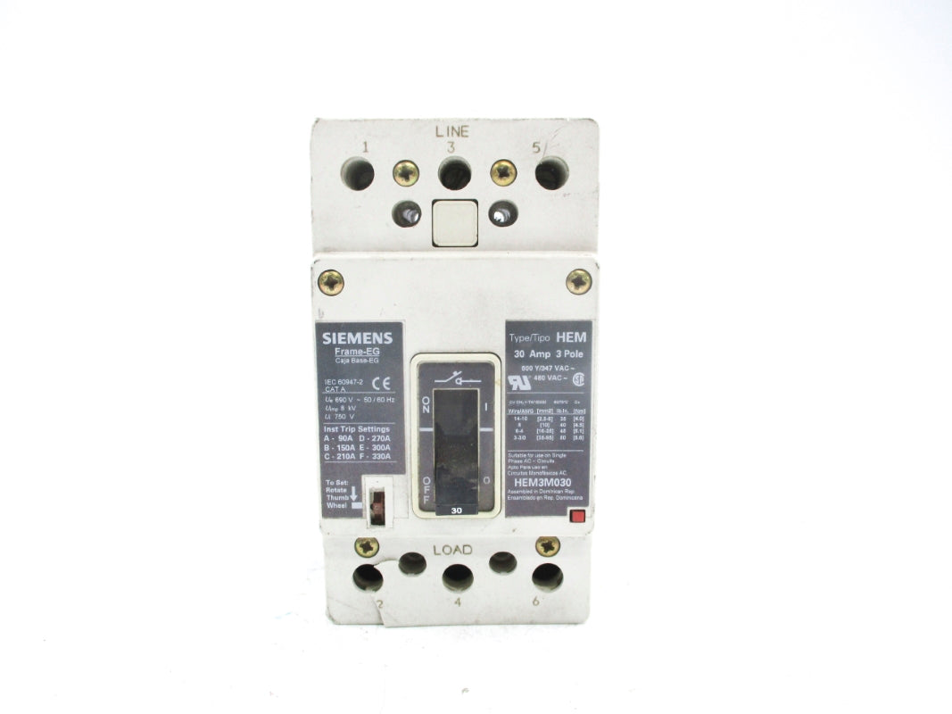 SIEMENS HEM3M030 30A 480V (AS PICTURED) NSNP