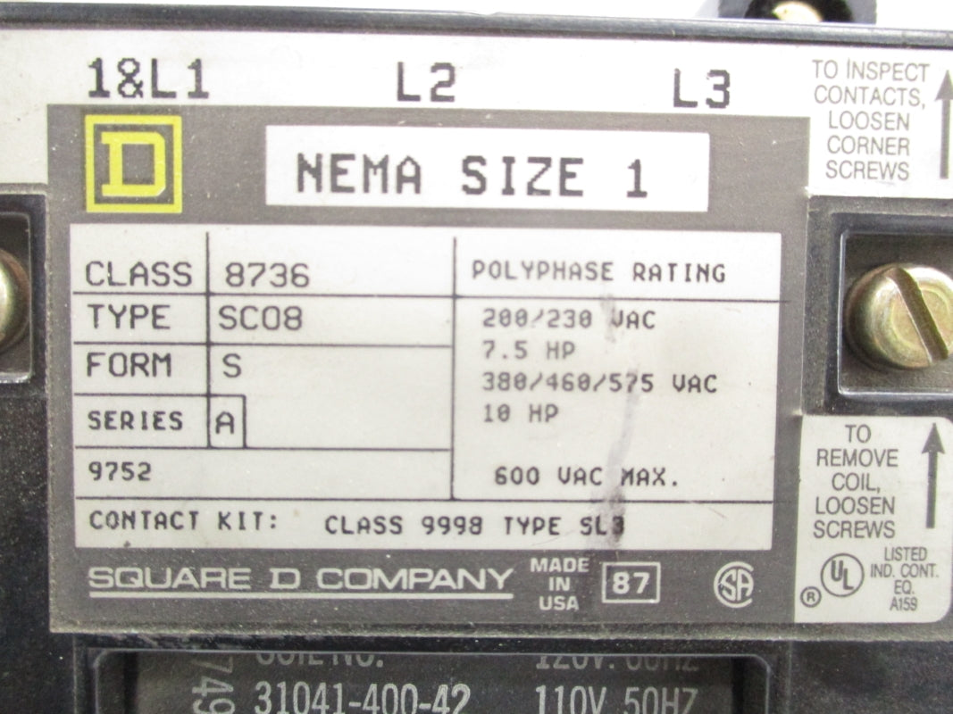 SQUARE D 8736SC08S SER. A NSNP