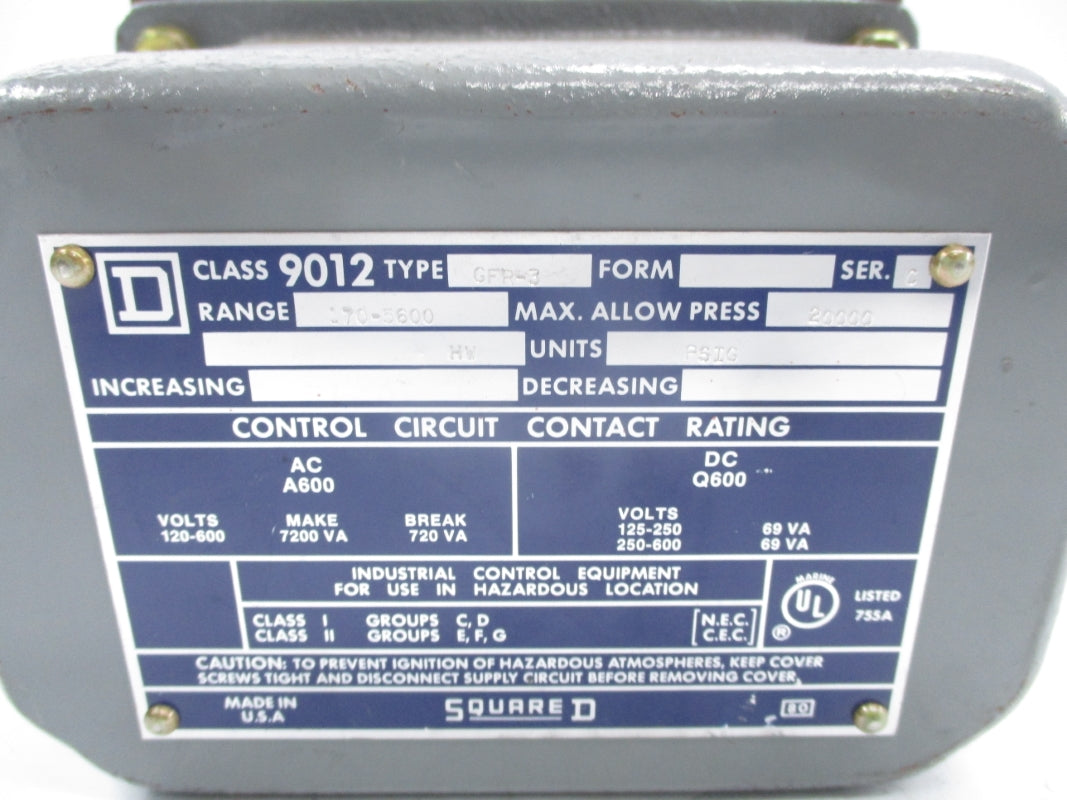 SQUARE D 9012GFR3 SER. C NSNP