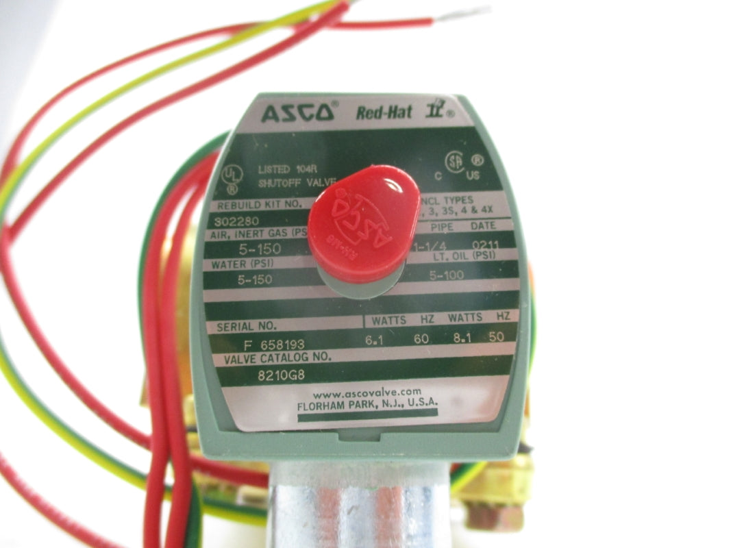 ASCO 8210G8 1 1/4 5-150PSI 110/120V NSMP