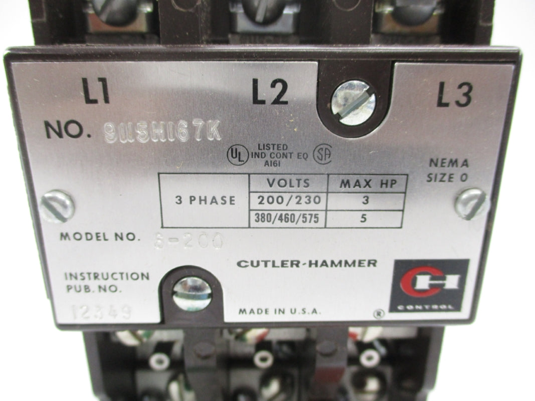 CUTLER HAMMER 9115H167 SER. K NSMP