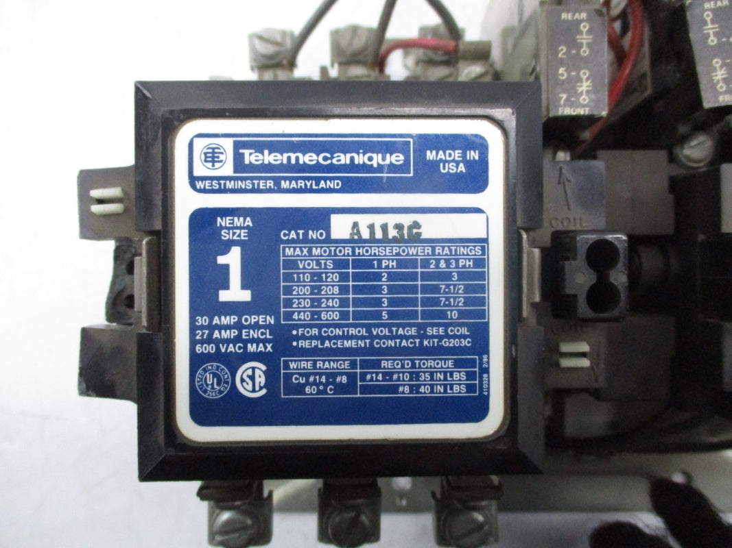 TELEMECANIQUE A113C (AS PICTURED) NSNP