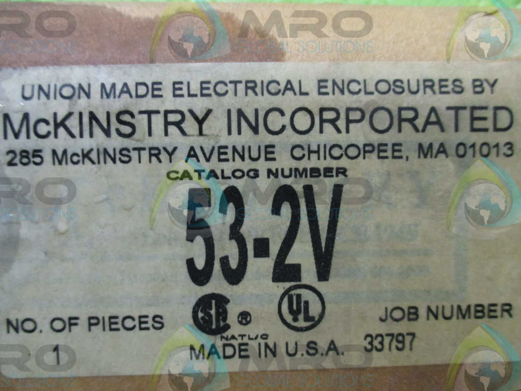 MCKINSTRY INCORPORATED 53-2V INDUSTRIAL CONTROL PANEL ENCLOSURE *NEW IN BOX*