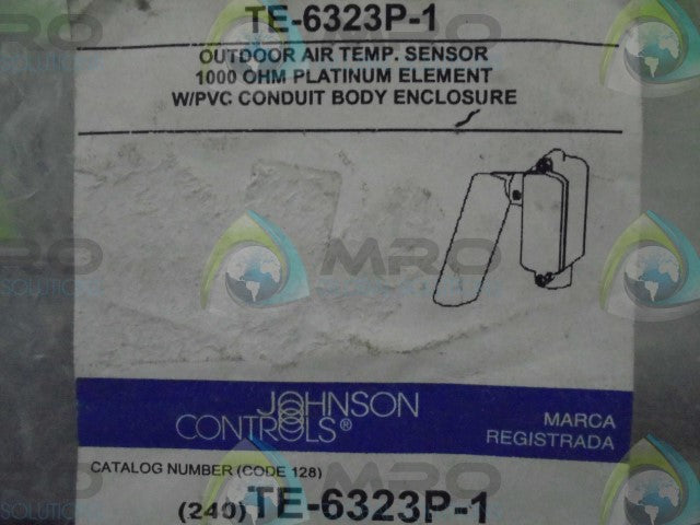 JOHNSON CONTROLS TE-6323P-1 TEMPERATURE SENSOR 1000OHM OUTDOOR AIR *FACTORY SEALED*
