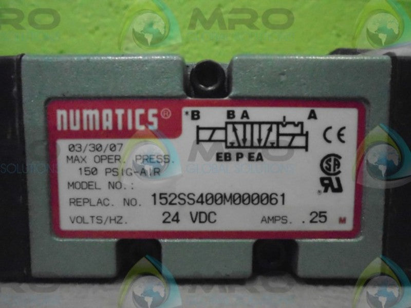 NUMATICS 152RS100J000000 AIR REGULATOR W/ 152SS400M000061 * NEW IN FACTORY BAG *