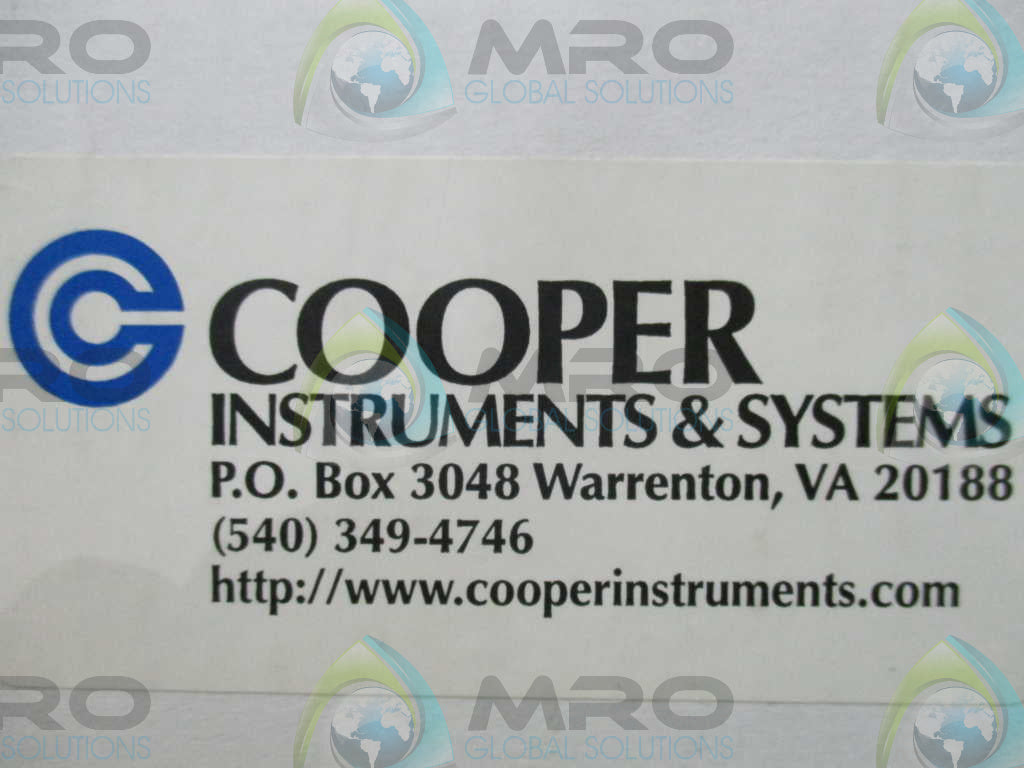 COOPER INSTRUMENTS & SYSTEMS UG 500 GAUGE *NEW IN BOX*