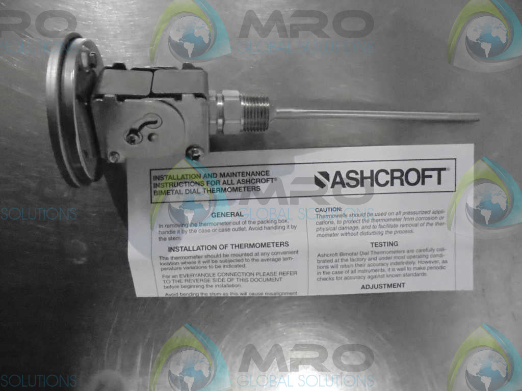 ASHCROFT 30EI60E060-0/250F BIMETAL THERMOMETER 6" STEM *NEW IN BOX*