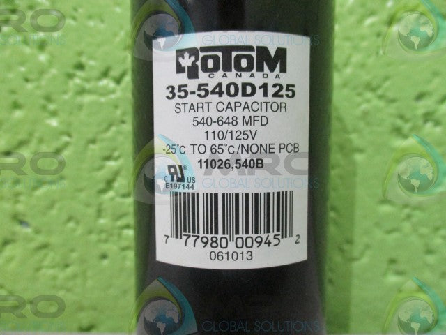 ROTOM 35-54D125 START CAPACITOR *NEW NO BOX*