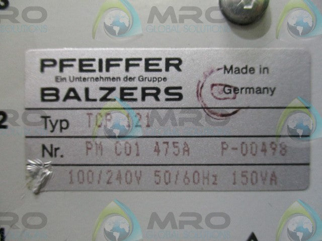 PFEIFFER BALZERS TPC 121 TURBO PUMP CONTROLLER *USED*