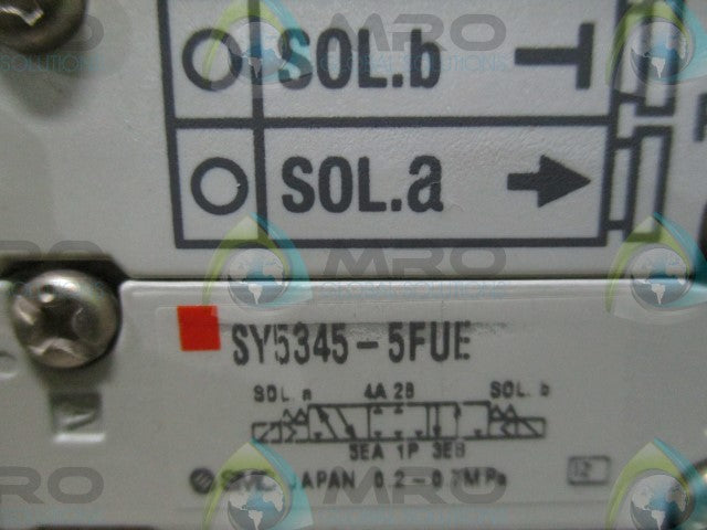 SMC SY5345-5FUE D/SOL, BASE MT, PLUG-IN *NEW NO BOX*